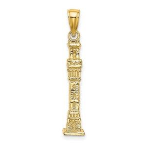 14k Yellow Gold Travel 3D Pilgrim Memorial Monument Charm
